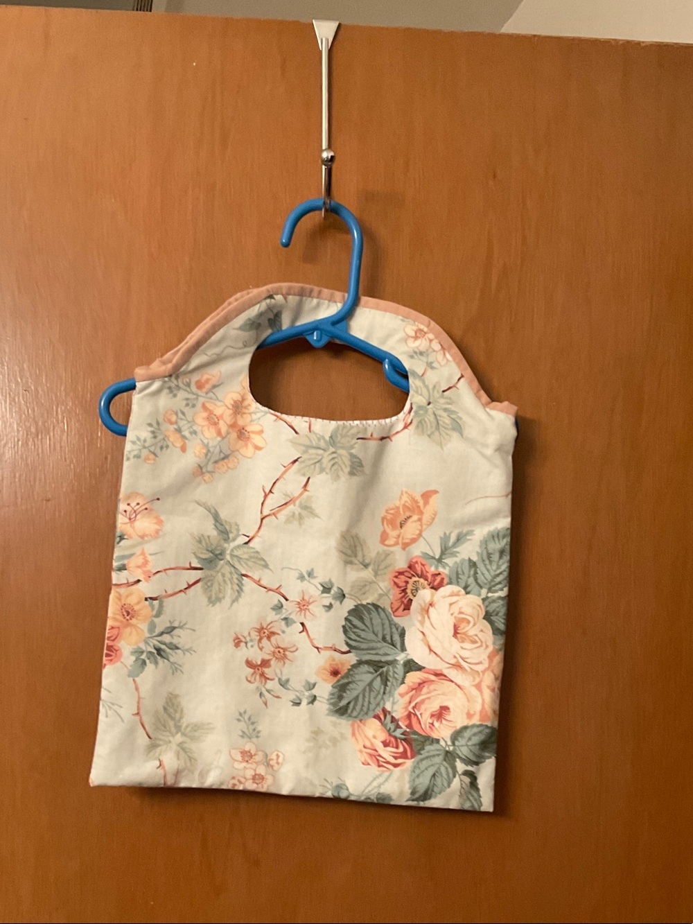 Floral Cream and Pink Rose Tote Bag